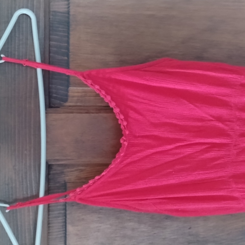 Long red dress